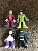 DC Comics Imaginext Batman Joker Riddler Penguin motorcycle bat plane lot figure - £14.88 GBP