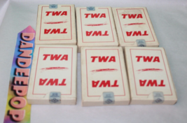 6 TWA Airlines Vintage First Class Playing Cards Travel Amenity Sealed - £54.37 GBP