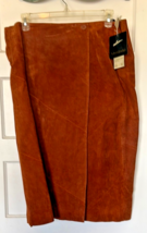 Adrian Jordan Brown Suede Wrap Around Skirt Size 20W Vintage - $60.00
