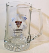 BJ&#39;s Restaurant Brewhouse 2011 Holiday Glass Beer Mug Snowflake - £7.68 GBP