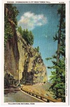 Wyoming Postcard Overhanging Cliff NearTower Fall Yellowstone National Park - $2.16