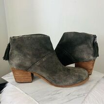 TOMS Leila Suede Block Heel Bootie, Fall Ankle Boot, Gray/Sage, Size 9.5, - $49.00 TOMS Leila Suede Block Heel Bootie, Fall Ankle Boot, Gray/Sage, Size 9.5, - $49.00