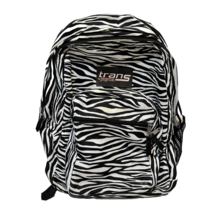 Trans by JanSport Black White Zebra Print Backpack Multi Compartments 18x25&quot; - £8.55 GBP