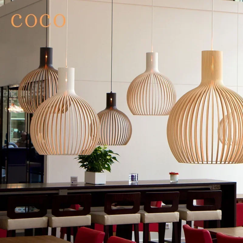Ry style foscarini wood cage chandeliers light black bamboo lamp lighting fixtures drop thumb200
