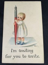 Unused RJ Best ADORABLE Child Antique Vintage Postcard waiting for you to write - £6.27 GBP