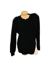 525 America Shoulder Button Sweater Black Medium NWT New Reg $126 - $26.72