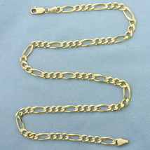 20 Inch Italian Figaro Link Chain Necklace in 14k Yellow Gold - £1,872.37 GBP