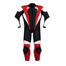 Men Black White Red Colors Genuine Leather Motorcycle Pant Suit With Safety Pads - £232.97 GBP