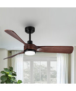 52 in Integrated LED Indoor Brown Wood Ceiling Fan with Light Kit and Re... - £169.35 GBP