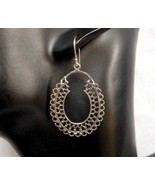 Mandala Hoop Drop Earrings, Womens Earrings, Silver Tribal Jewelry | Sup... - £23.18 GBP