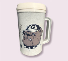 Georgetown Bulldogs Logo Ncaa Insulated Super Thermo Betras Mug Cup w/ Cover Vtg - £7.07 GBP