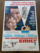 The Americanization of Emily 1964, Comedy/War Original One Sheet Movie P... - £39.56 GBP