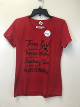 Fruit of the Loom Women&#39;s Red T-Shirt Medium Texas Girl Smooth as Whiske... - $8.99