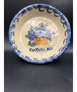 Vintage 8” Roseville Deep Pie Dish Concord MA Stoneware Blue Floral - $14.84