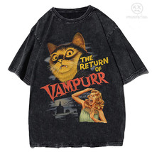90s Grunge Shirt Funny Cat Meme Horror Movie T Shirt Print Aesthetic Retro Y2k - £11.71 GBP+
