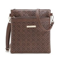 Color: CHOCOLATE BROWN - Blossomita Handbag With Cutout Flower Design - $31.34
