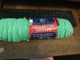 Vintage Lion Brand Sayelle Knitting 4 Ply Worsted Rad Lime NOS - $4.95
