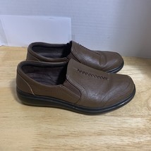 Women&#39;s EASY STREET COMFORT WAVE Brown Leather Loafer Shoes Size 6 - $195.90 MXN