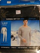 Leo Poldo 2pc Thermal set for men cotton waffle stretch heat retention S... - $19.79