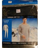 Leo Poldo 2pc Thermal set for men cotton waffle stretch heat retention S... - $19.79