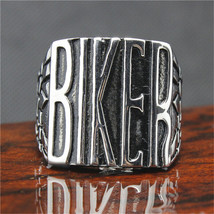 BIKER Ring Men&#39;s Motorcycle Biker 316L Stainless Steel - £7.92 GBP