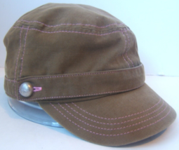 Adidas Womens Hat Greenish Brown Pink One Size Cap w/ Attached Adidas Badge - $14.16