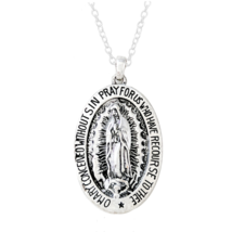 Our Lady Of Guadalupe Virgin Mary Pendant Necklace Silver - £11.37 GBP