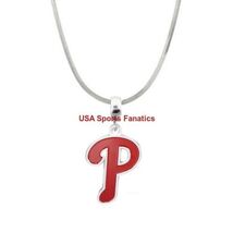MLB - Philadelphia Phillies Team Logo Pendent Necklace On A .925 Snake Chan - $9.85