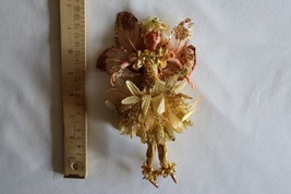 Woodland Blonde Butterfly Fairy Pixie Sprite Doll Gold Christmas Ornament 8&quot; - £22.77 GBP