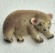 Polar Bear Vintage Pin Brooch Made in Korea Gold Tome Enamel Metal - $9.89
