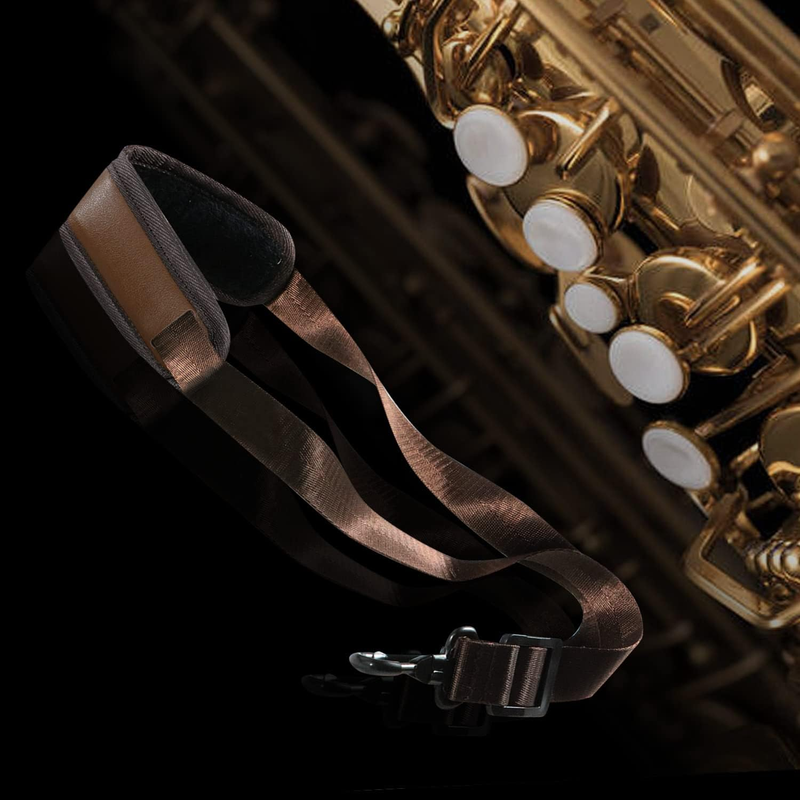 Saxophone Neck Strap Soft Sax Leather Strap Padded for Alto Sax Tenor Clarinet B Item image 6
