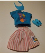 EUC Vintage &#39;89 Barbie Fresh N Fun. Pink Striped Shorts, Blue Shirt, Blu... - £11.72 GBP