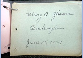 1929 Antique Autograph Album BUCKINGHAM/SPRINGFIELD Ma Tapley School - £53.47 GBP