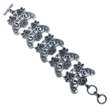 Premier Designs Antique Silver Tone Lace Toggle Bracelet - $23.76
