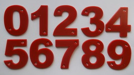 New 0 - 9 Red 3.25 inch House Hotel Door Mailbox Plastic Reusable Numbers  - £86.50 GBP