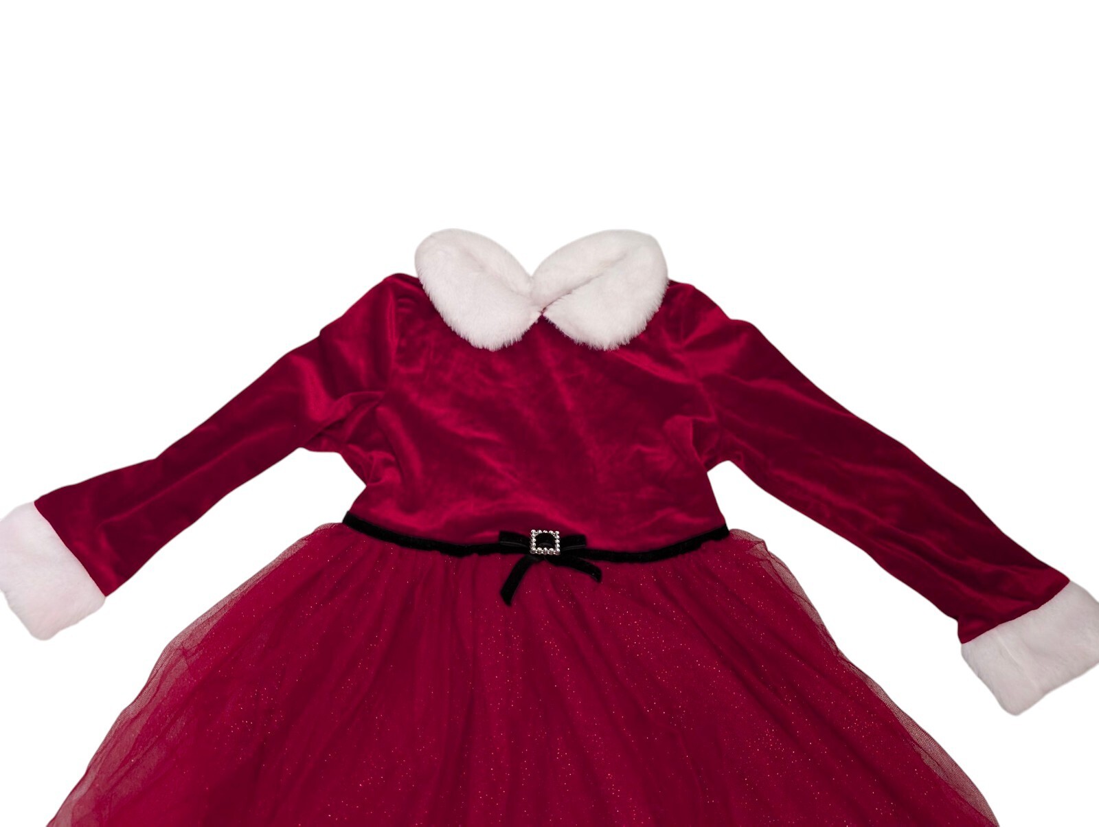 Girls Size 6 Dress  Christmas Santa Formal Velvet By Zunie Item image 6
