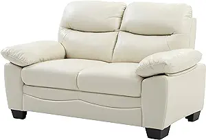 Glory Furniture Marta Faux Leather Loveseat in Pearl - £705.29 GBP