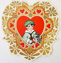 C1920-40s Bi-Fold Valentines Day Greeting Card Poem Double Sided Antique... - €17,15 EUR