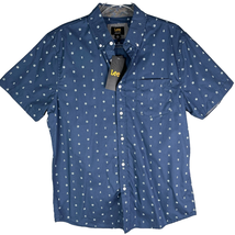Lee Mens Button Down Shirt M Blue Denim Anchors Sailing Soft Cotton New - £22.80 GBP