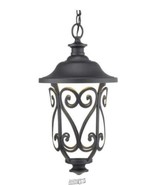 Leawood 1-Light Textured Black Modern Outdoor Hanging Lantern Light - $375.37 CAD