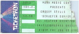 Crosby Stills Nash CSN Ticket Stub August 9 1985 Philadelphia Pennsylvania - £13.56 GBP