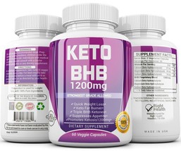 KETO BHB 3X 1200mg Pure Ketone Fat Burner Weight Loss Diet 180 Pills Ketosis - £17.35 GBP