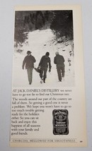 1986 Print Ad Jack Daniels Tennessee Whiskey Men Drag Christmas Tree in ... - $9.06