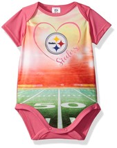 NFL Pittsburgh Steelers Bodysuit Stadium Design Pink Size 9 Month Gerber - £11.98 GBP