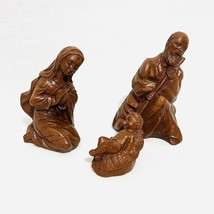 Vintage 1980&#39;s 3 Pc Red Mill Nativity Set Christmas Baby Jesus Mary Joseph - £18.95 GBP