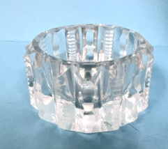 Vintage Crystal Zipper Pattern Cut Glass Open Salt Dip Cellar 7/8" Tall - $12.38