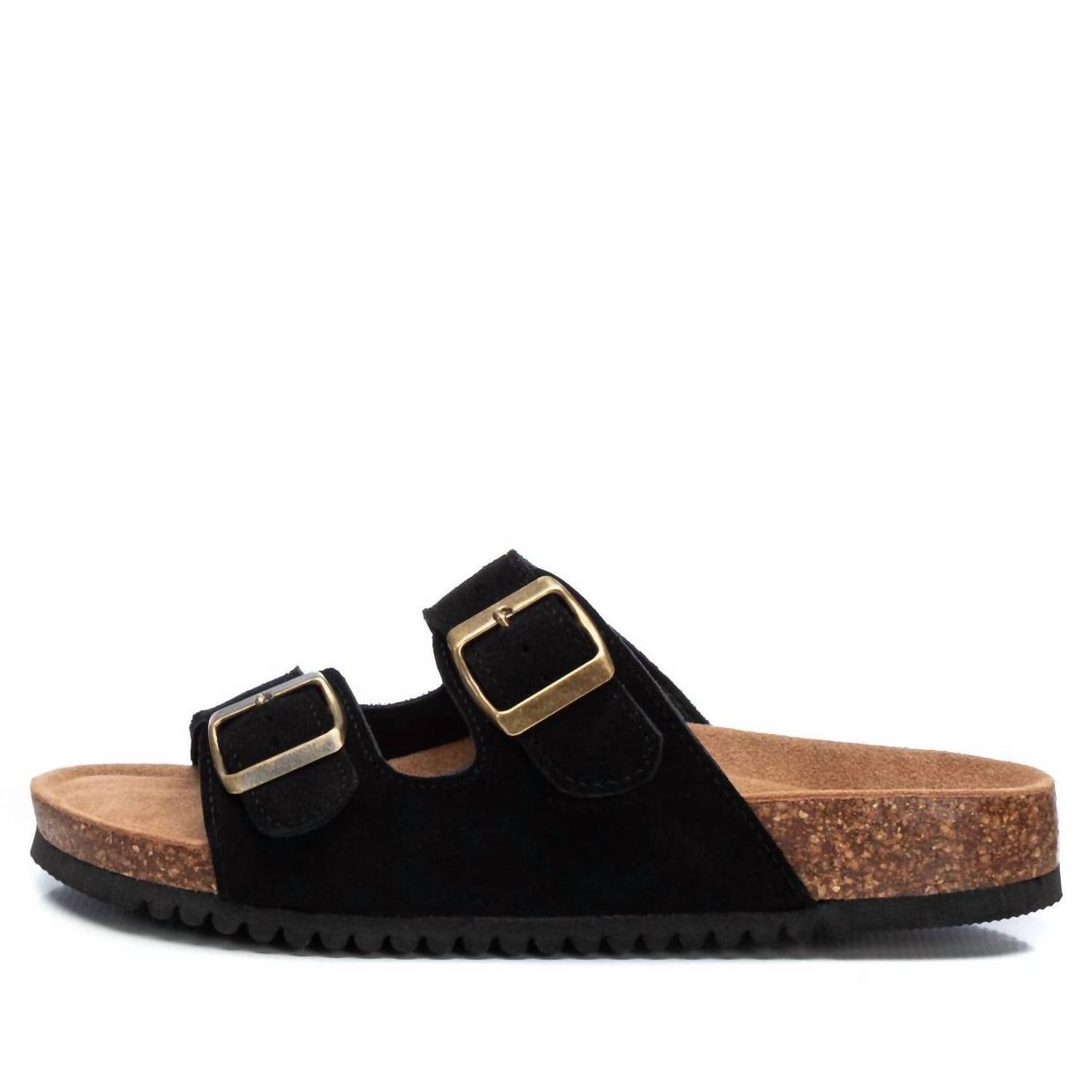 Xti Women&#39;s Double Buckle Sandals Black - $56.00