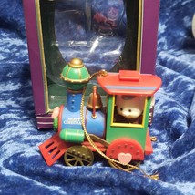 Mistletoe Magic Mouse  Choo-Choo Train Engine Christmas Ornament Vintage - £13.12 GBP