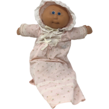 Vintage 18&quot; Cabbage Patch Kids Doll Pink Night Gown Bonnet Baby Knit Shoes - £77.84 GBP