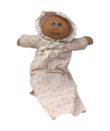 Vintage 18&quot; Cabbage Patch Kids Doll Pink Night Gown Bonnet Baby Knit Shoes - £78.84 GBP
